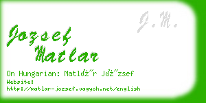 jozsef matlar business card